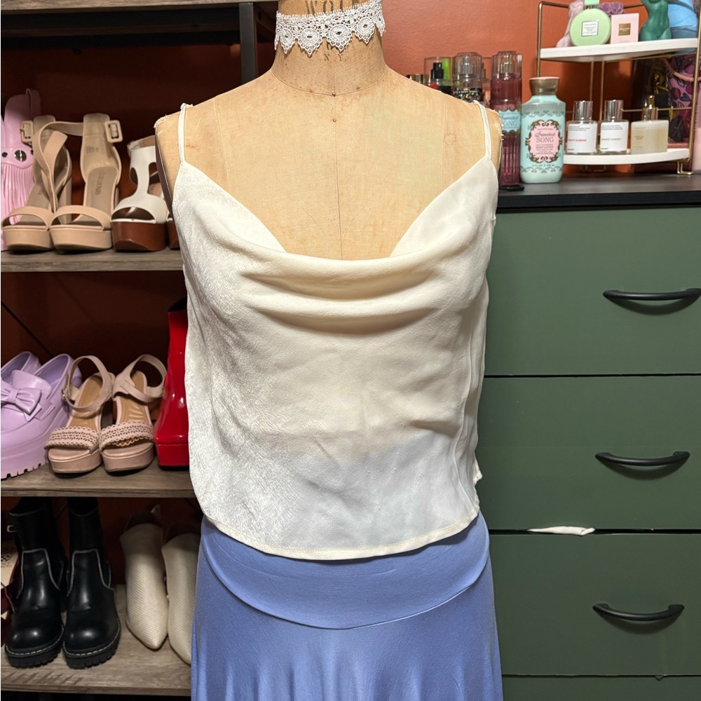 Satin Cream Top - Picture 2 of 6